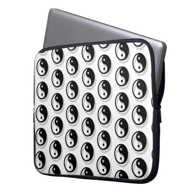 Yin and Yang Pattern Laptop Sleeve (Voorkant Links)