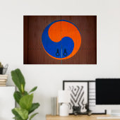 Yin and Yang Symbool, South Korea Poster (Thuiskantoor)