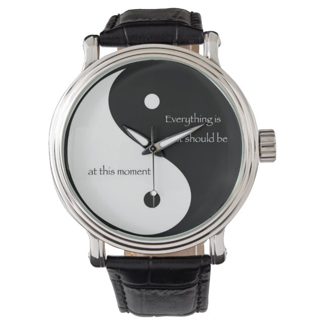 Yin en Yang "Alles is zoals het hoort..." Horloge (Voorkant)