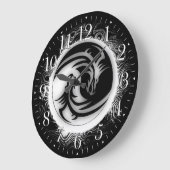 Yin en Yang Asian Dragons Grote Klok (Hoek)