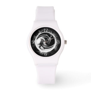 Yin en Yang Asian Dragons Horloge