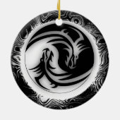 Yin en Yang Asian Dragons Keramisch Ornament (Achterkant)