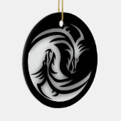 Yin en Yang Asian Dragons Keramisch Ornament (Rechts)