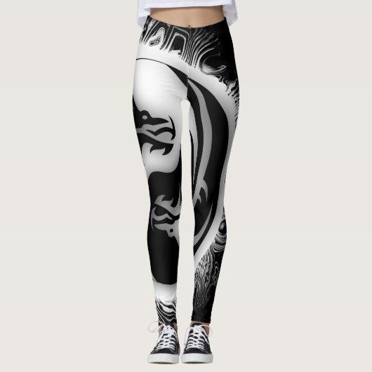 Yin en Yang Asian Dragons Leggings (Voorkant)