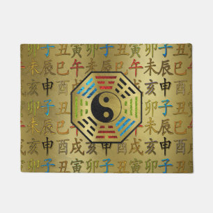 Yin en Yang Bagua Feng shui hieroglyphs Deurmat