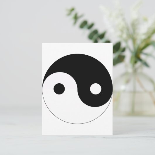 yin en yang balanceren symbool religie taoïsme briefkaart (Staand voorkant)