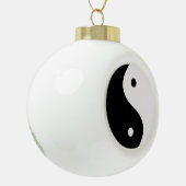 Yin- en Yang Black- en White-kerstboomversiering Keramische Bal Ornament (Links)
