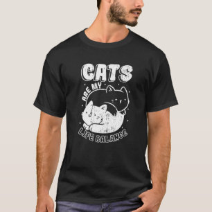 Yin en Yang Cats Life Balance Cute Cat T-shirt