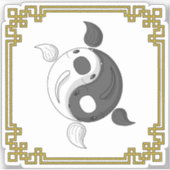 Yin en Yang de Koi Contour Sticker (Voorkant)