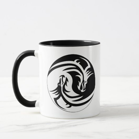 Yin en Yang Dragon Head Mok (Links)