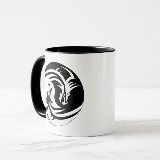 Yin en Yang Dragon Head Mok (Voorkant links)