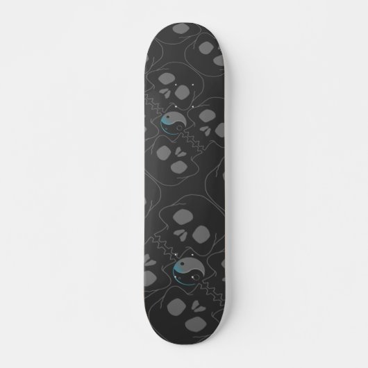 Yin en Yang fluitende Skulls Pattern Skateboard (Voorkant)