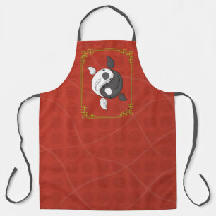 Yin en Yang het Koi All-Over Print Schort