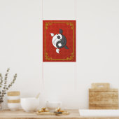 Yin en Yang het Koi Poster (Keuken)