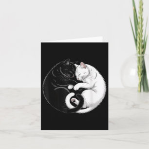 Yin en Yang Huisdier Kat Zwarte Witte Katten Kaart