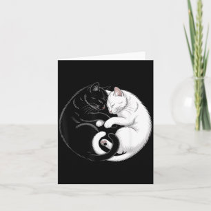 Yin en Yang Huisdier Kat Zwarte Witte Katten Kaart