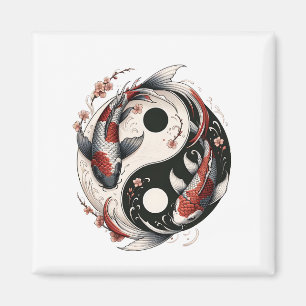 Yin en Yang Japanse Koi Vis Magneet