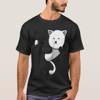 Yin en Yang katten Chinese Raglan Honkbal T-shirt