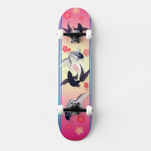 Yin en Yang Koi Skateboard (Voorkant)