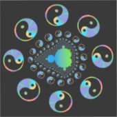 Yin en Yang Mandelbrot Fractal Sticker (Voorkant)