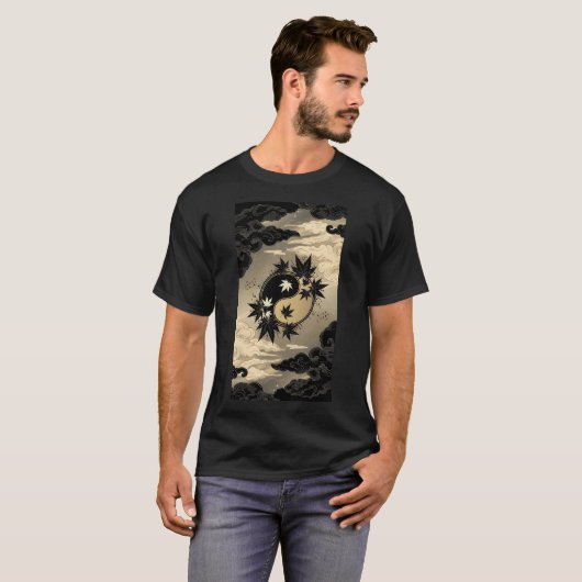Yin en Yang Maple bladeren T-shirt (Voorkant volledig)