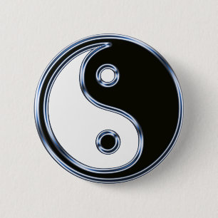 Yin en Yang Medaillon Ronde Button 5,7 Cm