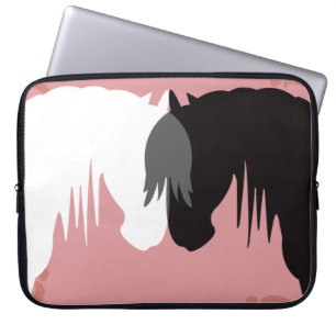 yin en yang paarden 15-inch laptophoes laptop sleeve