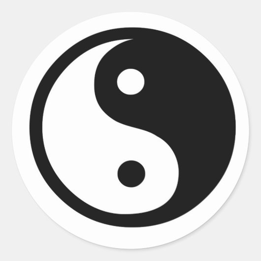 Yin en Yang Ronde Sticker (Voorkant)