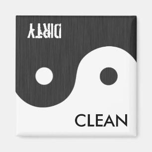 Yin en Yang Schoon/Vuile Dish Wisher Magnet Magneet