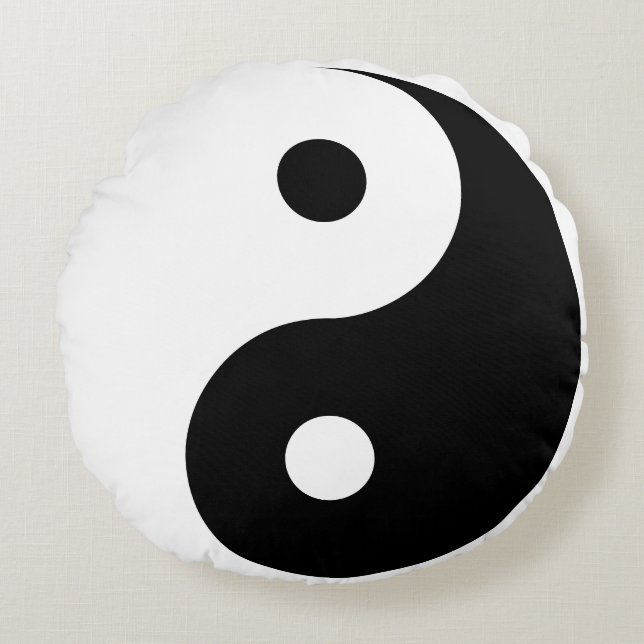 Yin en Yang Sjabloon Rond Kussen (Voorkant)