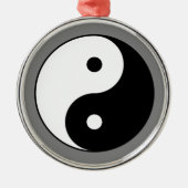 Yin en Yang Symbol (Chinese Taoïstische Taijitu) Metalen Ornament (Voorkant)