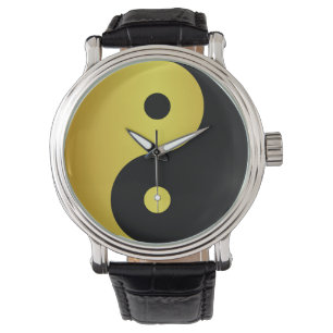 Yin- en Yang-symbool   Goudaziatische filosofische Horloge