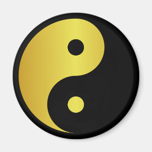 Yin- en Yang-symbool   Goudaziatische filosofische Magneet