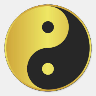 Yin- en Yang-symbool   Goudaziatische filosofische Ronde Sticker