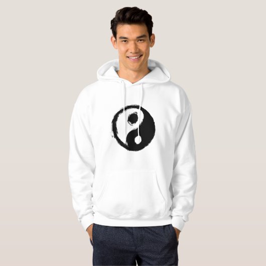 Yin en yang Symbool Zwart-wit Hoodie (Voorkant volledig)