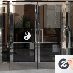 Yin- en yang-teken in zwart en wit raamsticker