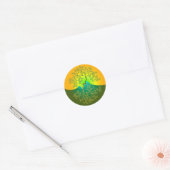 Yin en Yang Tree in Natuur Ronde Sticker (Envelop)