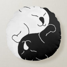 Yin et chats de Yang - coussin rond