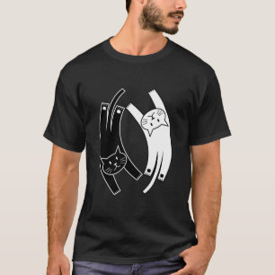 Yin et T-shirt de chats de Yang (foncé)