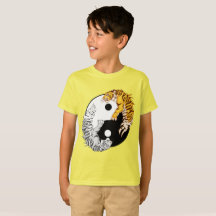 Yin et T-shirt des enfants de tigres de Yang