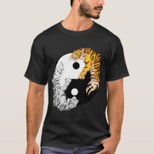 Yin et T-shirt foncé de base des hommes de tigres