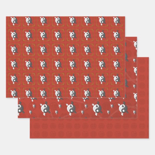 Yin et Yang le jeu de papier d'enveloppement de Ko (Lot)