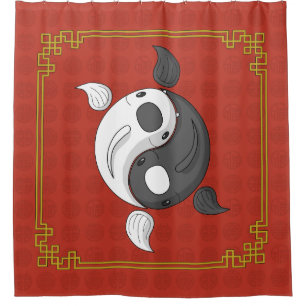 Yin et Yang le rideau de douche de Koi