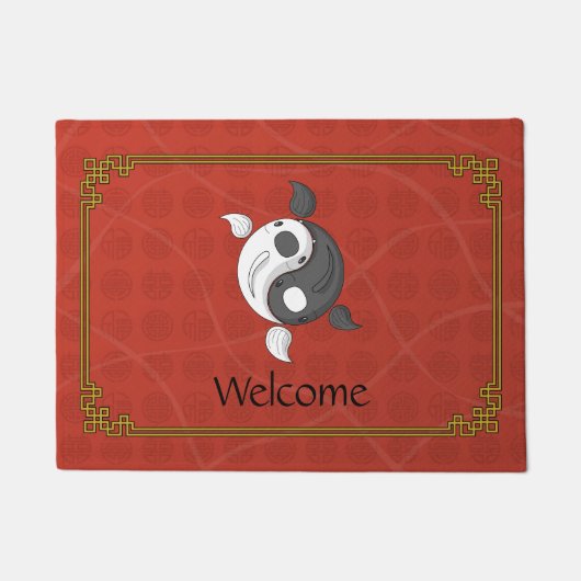 Yin et Yang le tapis de porte Koi (Devant)