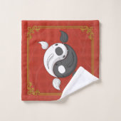 Yin et Yang l'ensemble de serviettes Koi (Gant de toilette)