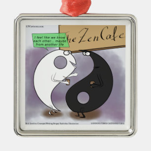 Yin Meets Yang Zen Funny Metalen Ornament