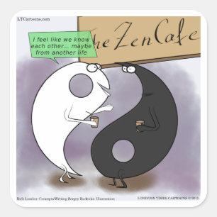 Yin Ontmoet Yang Zen Grappig Vierkante Sticker