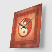 Yin und Yang Vierkante Klok (Hoek)