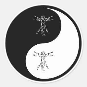 Yin Yang Antropologie Ronde Sticker