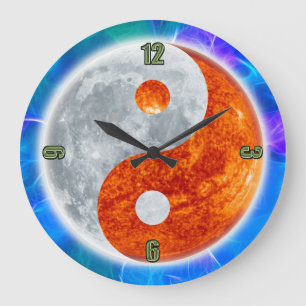 Yin & Yang Asian sign for Balance Wall Clock Grote Klok